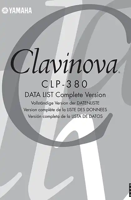 yamaha雅马哈CLP-380 Data List